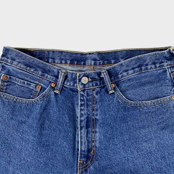 Levi's 505 Men's Denim Dark Stonewash Jeans size 36 - Picture 4 of 9